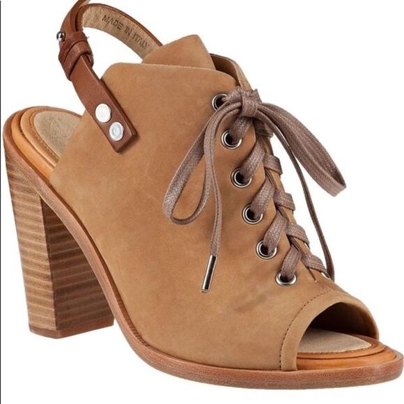 🚨 Rag & Bone Trafford Nubuck Slingback Lace up Peeptoe Booties - Picture 13 of 13